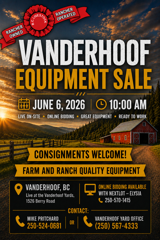 June 6th Vanderhoof Sale